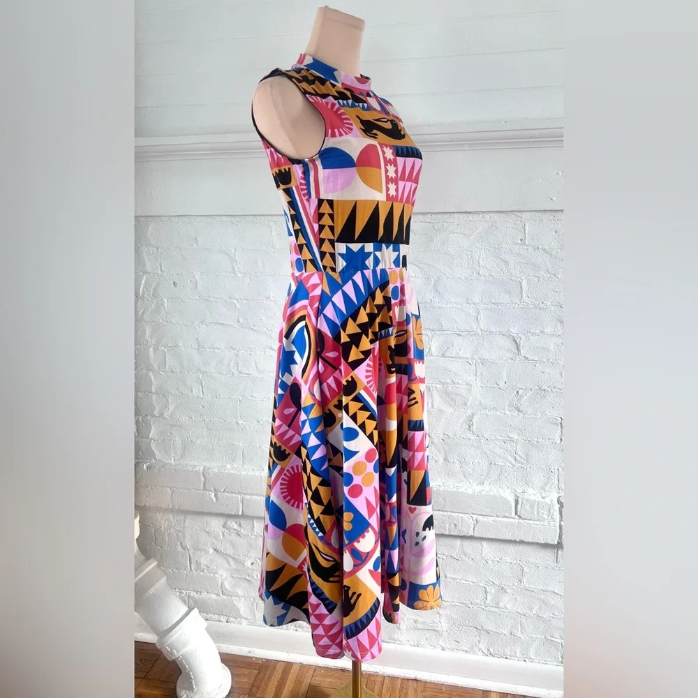 Nooworks Dahlia Dress Congdon Sleeveless High Neck Midi Dopamine Dressing Small - Picture 5 of 11